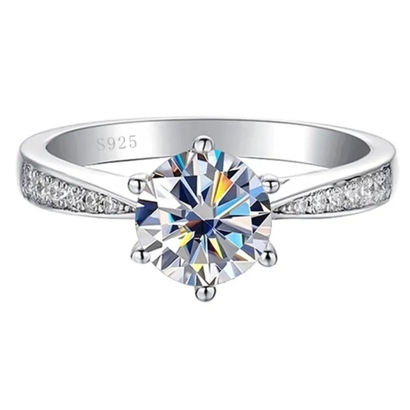 Jewelry - Certified 2ct. t.w. Moissanite Bridal Engagement Wedding Ring NEW